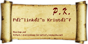 Pálinkás Kristóf névjegykártya